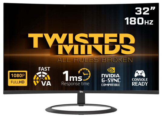 Twisted Minds Curved Gaming Skjerm   32" FHD 180Hz