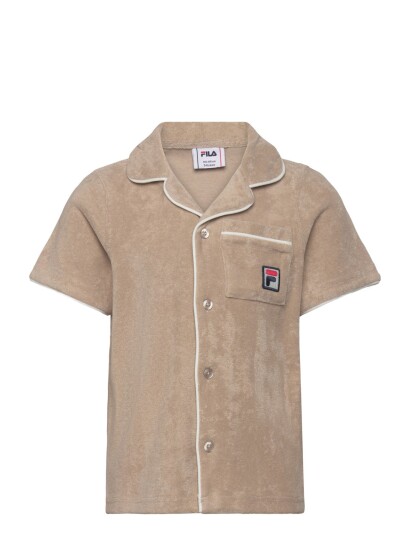 FILA Calci Relaxed Towelling Resort Shirt Beige 122 128 FILA Calci Relaxed Towelling Resort Shirt Beige 122 128