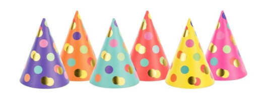 Partydeco Cpp25, Party Hat, Flerfarget, 6 Stykker, Bursdag, 11 Cm, 160 Mm