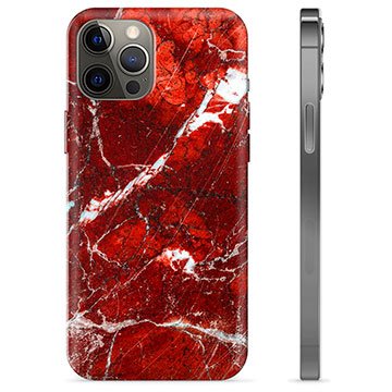 iPhone 12 Pro Max TPU-deksel Rød Marmor