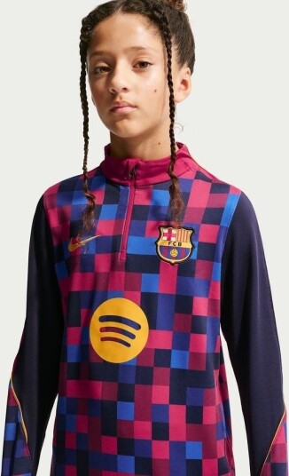 Barcelona Treningsskjorte Dri FIT Strike   Burgunder/Svartblå/Gul Barn   Nike størrelse S: 128 137 cm