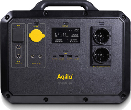 Cal 1500W Power Station Batteribank Med Solcelleinngang Aqiila