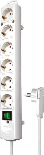 Comfort Line 6 veis skjøtekontakt 2m hvit BN 1153320100