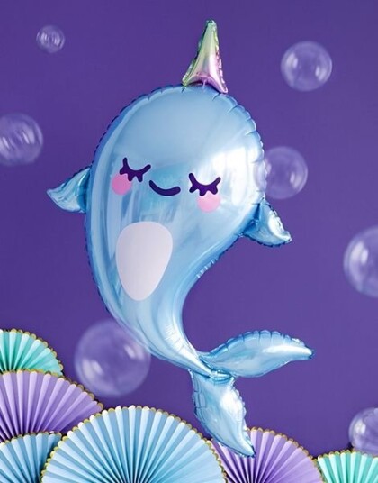 PartyDeco Folieballong Narwhal