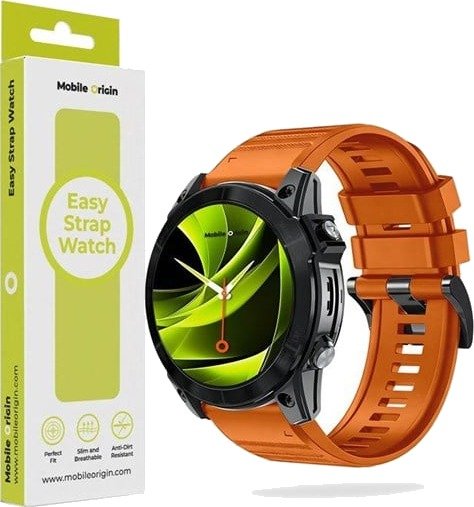 Mobile Origin Easy Strap Silicone Watch 22mm Orange
