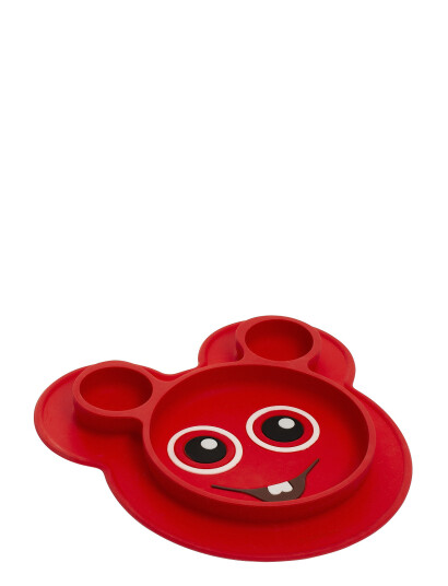 Babblarna Babblarna- Silicone Plate Bobbo - Red - ONE SIZE