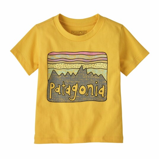 Patagonia Baby Fitz Roy Skies T Shirt Nectar Yellow 12 18mnd