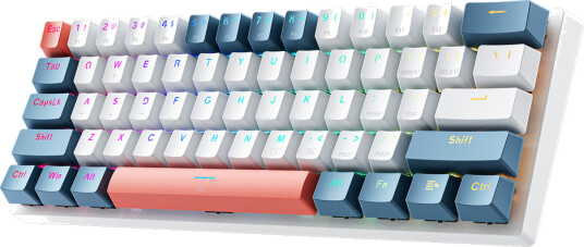Machenike K500-B61 Mekanisk Gamingtastatur 60% med Rød Switch Hvit/Blå Machenike K500-B61 Mekanisk Gamingtastatur 60% med Rød Switch Hvit/Blå