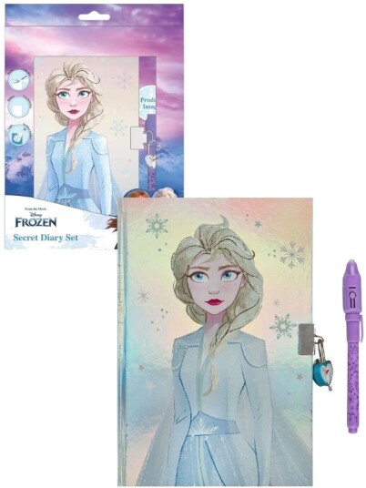 Disney Frozen Dagbok Med Lås Og Kulepenn Med Magisk Blekk