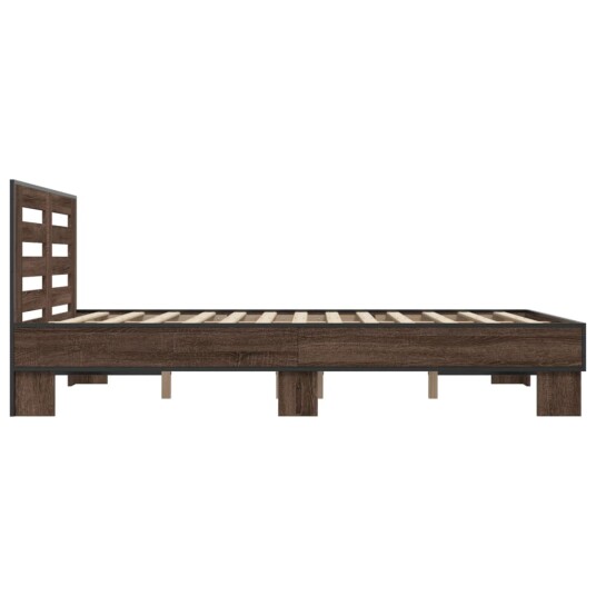  Sengeramme brun eik 140x190 cm konstruert tre og metall 8721102614125