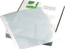 Plastlomme Q Connect Klar Åben Top 0,12Mm Præget A4 Pp,10 Pk X 100 Stk/Krt
