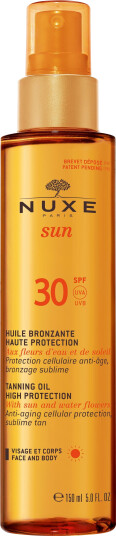 Nuxe Sun Sololie SPF 30 for Ansikt og Krop, 150 ml - Vegansk og Alkoholfri Nuxe Sun Sololie SPF 30 for Ansikt og Krop, 150 ml - Vegansk og Alkoholfri