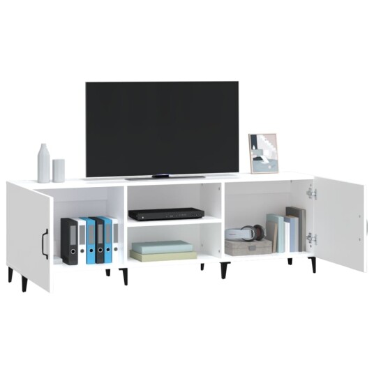 vidaXL TV-benk hvit 150x30x50 cm konstruert tre vidaXL TV-benk hvit 150x30x50 cm konstruert tre