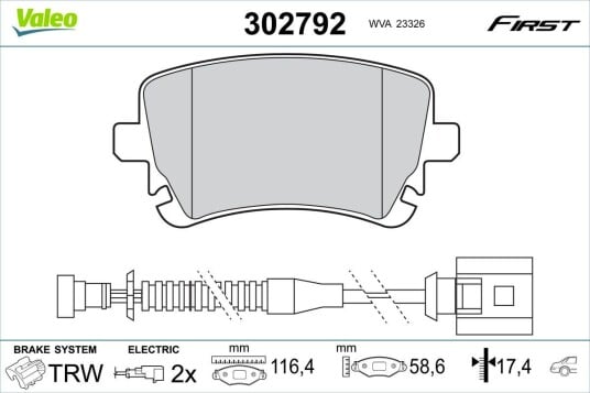 Bremseklosser VALEO 302792