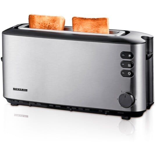 Severin AT 2515 Brødrister 1000W Rustfritt Stål med Trekk-ut Smulebrett