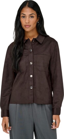 ONLY Onlmira L/S Faux Suede Shirt Pnt Noos Brown S ONLY Onlmira L/S Faux Suede Shirt Pnt Noos Brown S