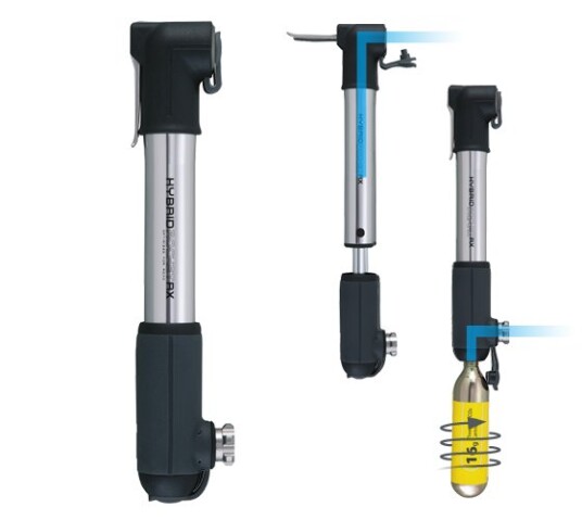 Topeak HybridRocket RX pumpe og co2 pumpe Topeak HybridRocket RX pumpe og co2 pumpe