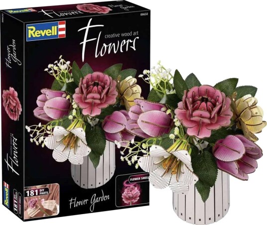 Revell Flower Garden Treblomster Byggesett 181 Deler - Kreativ Byggeleker