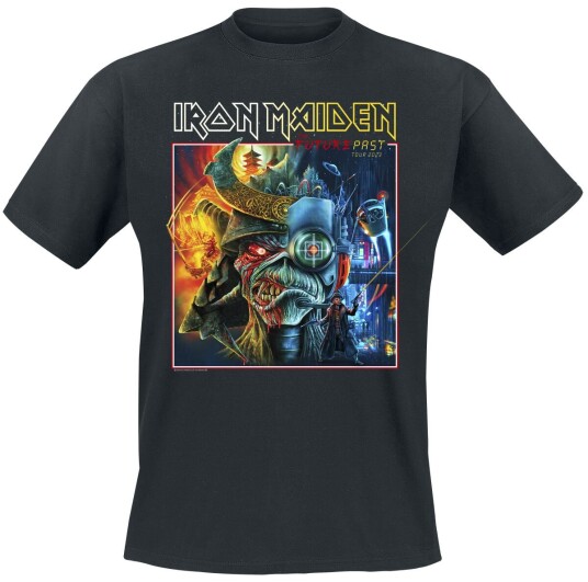 Iron Maiden T-skjorte The Future Past Tour Art 2023 Square S til 4XL Herrer svart
