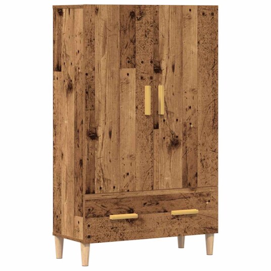Highboard gammelt tre 70x31x115 cm konstruert tre 8721158556332
