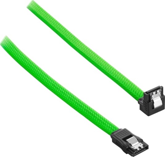 Cablemod Modmesh Sata-Kabel Serial Ata 150/300/600 Sata Hunn Rettvinklet Til Sata Hunn 60 Cm Lys Grønn