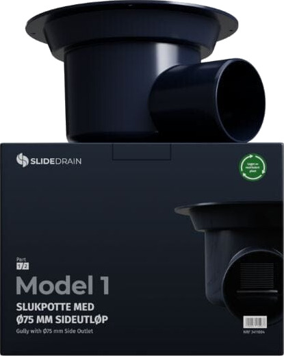 Slidedrain Model 1 Slukpotte Ø75mm Utløp Sideutløp