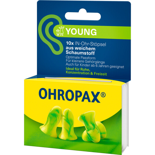 Ohropax Young ørepropper for mindre ører 10 pcs.