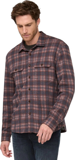 Duer Performance Flannel Button Down Heather Mauve Plaid 86-XX Duer Performance Flannel Button Down Heather Mauve Plaid 86-XX