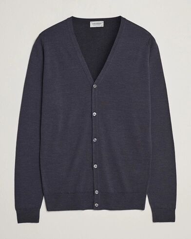 John Smedley Petworth Extra Fine Merino Cardigan Hepbrun Smoke