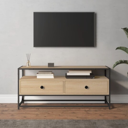 vidaXL TV-benk sonoma eik 100x35x45 cm konstruert tre