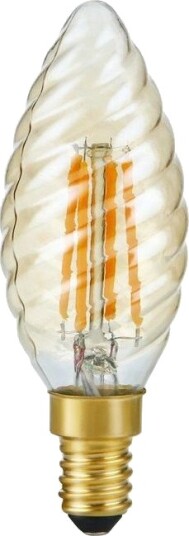 Spl E14 4W dimbar LED vridd kronelyspære   C35 2200K gyllent glass 250lm   Dimbar : Dimbar Kulør : Ekstra varm