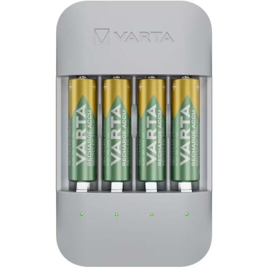 Varta Eco Charger Pro med 4x AA 2100 mAh Resirkulerte Batterier