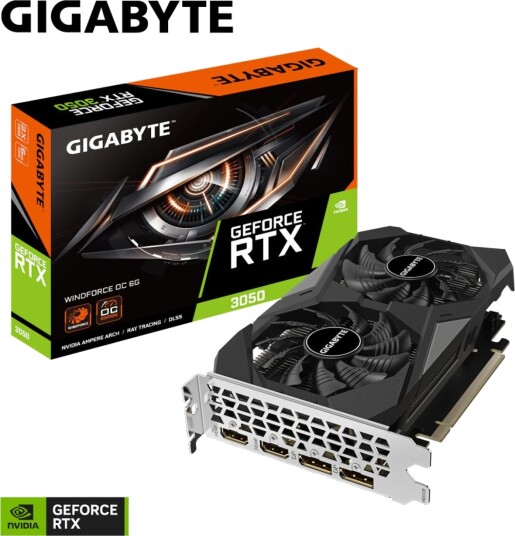 Gigabyte GeForce RTX 3050 Windforce OC 6GB GDDR6 Grafikkort PCIe 4.0