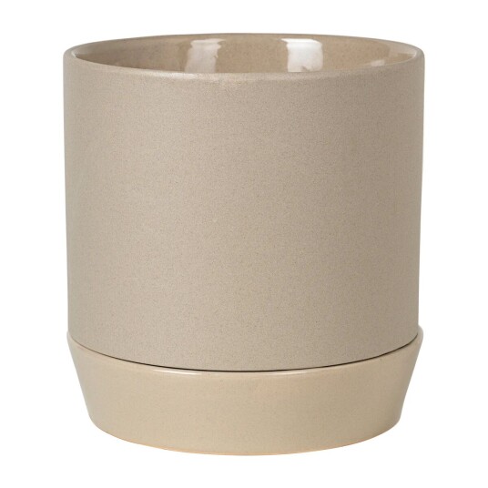 Broste Copenhagen Denise krukke med fat Ø 21 cm Dove grey