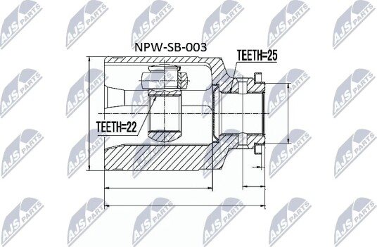 Nty Drivknute drivaksel NTY NPW SB 003