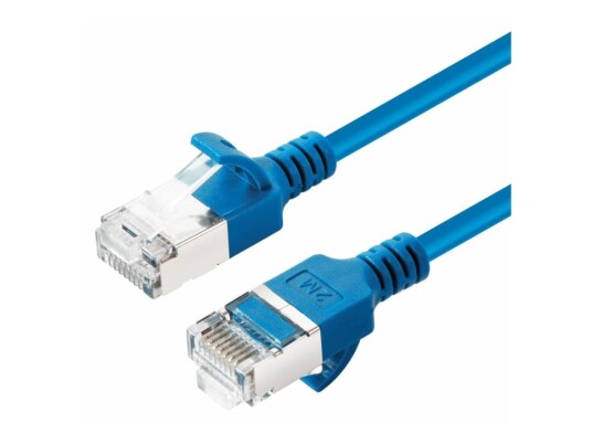 Microconnect Nettverkskabel Rj 45 Hann Til Rj 45 Hann 15 Cm U/Ftp Cat 6A Halogenfri Tynn Blå V FTP6A0015B SLIM