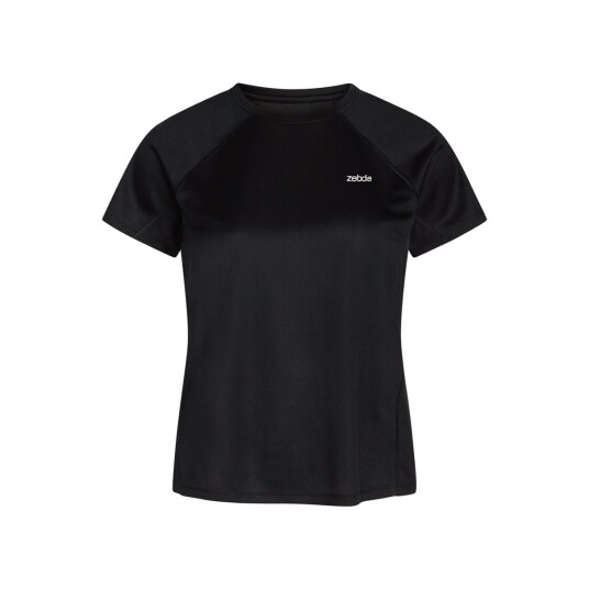 ZEBDIA Women Sports T-Shirt With Chest Print - Black - S