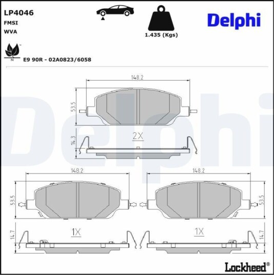 Bremseklosser DELPHI LP4046