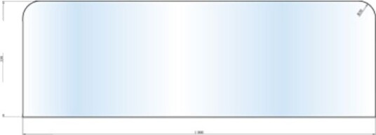Tolmer Gulvplate 1000x330x6mm Klart Glass Front Med Rundet Hjørne Tolmer Gulvplate 1000x330x6mm Klart Glass Front Med Rundet Hjørne
