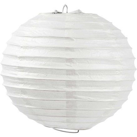 Diverse Rispapirlampe Rund diam 20 cm hvit 1 stk