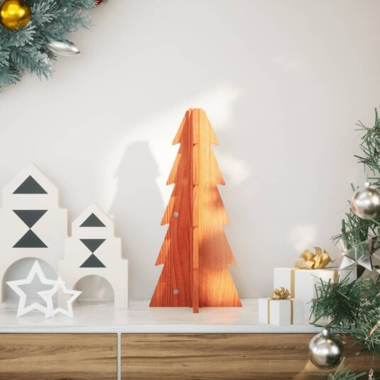 Vidaxl Juletre av tre til pynt voksbrun 49 cm heltre furu Vidaxl Juletre av tre til pynt voksbrun 49 cm heltre furu