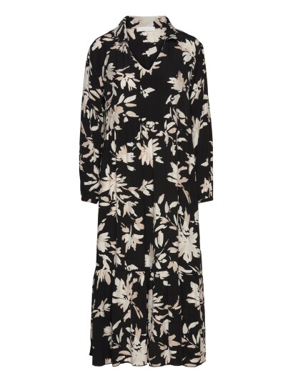 Tamaris Apparel | Auburn Aop Long Trapes Collar Dress | 36 Tamaris Apparel | Auburn Aop Long Trapes Collar Dress | 36
