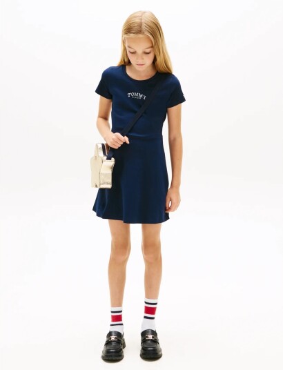 Tommy Hilfiger Skater Dress Ss Navy 176