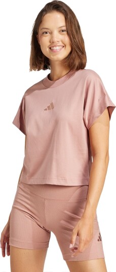 adidas All SZN Cropped T skjorte Dame Lyserosa M