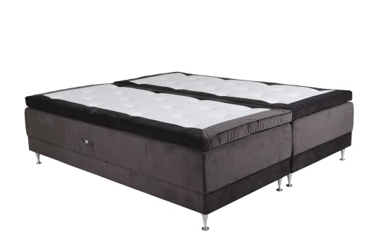 Venture Design Vansbro kontinental seng Mørkegrå fløyel 180 cm Medium Grå