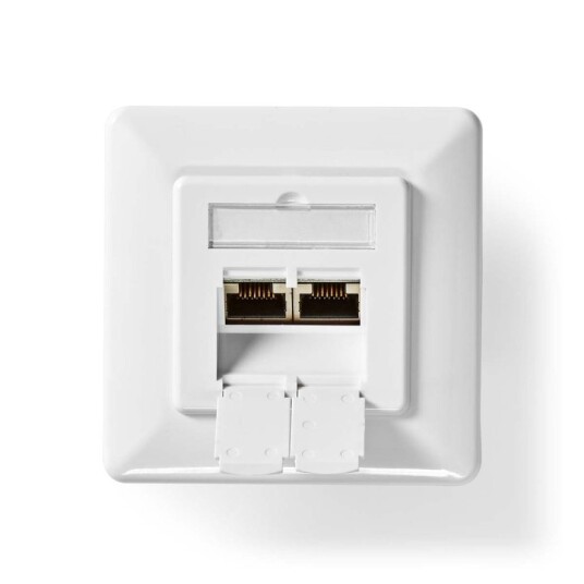 Nedis 2-port CAT6 Nettverksveggboks Hvit Gullbelagt