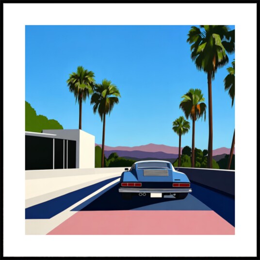 Retro Palm Drive Plakat / 30x30