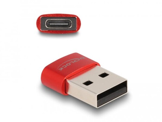 Delock USB Type-A til Type-C Adapter Rød - USB 2.0