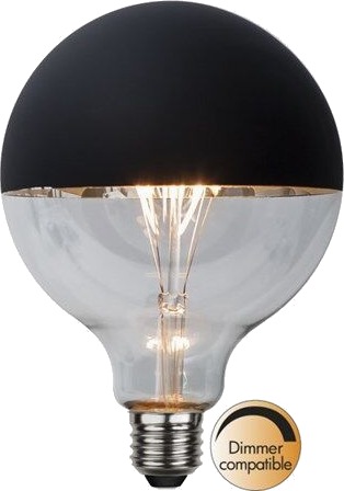 Star Trading Toppforspeilet SVART E27 Globe Ø125 2,8W