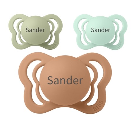 Bibs Couture Str. 1 0-6 Md.Anatomisk  SilikonSmokker Med Navn